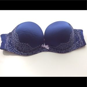 Victoria’s Secret Navy lace strapless  bra